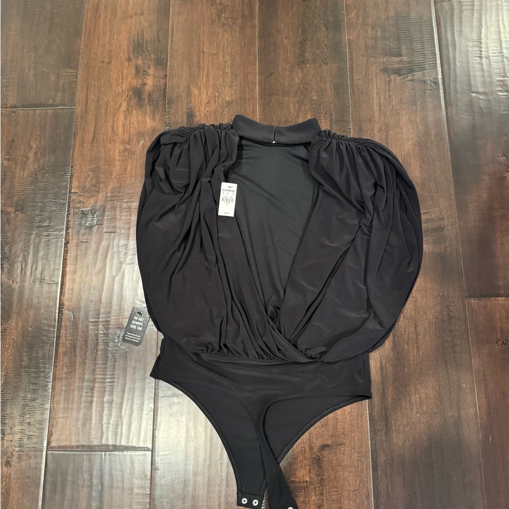 Express Charcoal Open Back Bodysuit